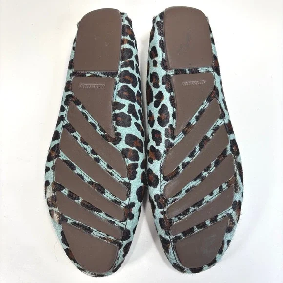 Patricia Green A Mano Turquoise Leopard Calf Hair Driving Loafers Size 9.5 - Picture 9 of 11